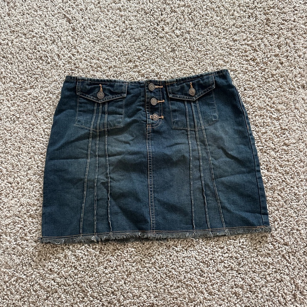 Squeeze Dark Blue Denim Mini Skirt